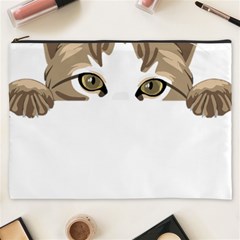 Peeking Cat T-shirtpeeking Cute Cat T-shirt Cosmetic Bag (xxxl) by EnriqueJohnson