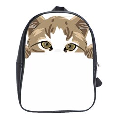 Peeking Cat T-shirtpeeking Cute Cat T-shirt School Bag (xl) by EnriqueJohnson