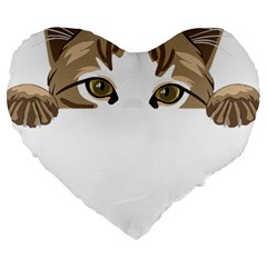 Peeking Cat T-shirtpeeking Cute Cat T-shirt Large 19  Premium Heart Shape Cushions by EnriqueJohnson