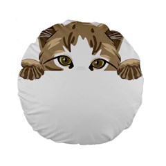 Peeking Cat T-shirtpeeking Cute Cat T-shirt Standard 15  Premium Flano Round Cushions by EnriqueJohnson