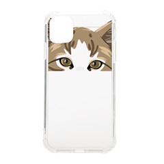 Peeking Cat T-shirtpeeking Cute Cat T-shirt Iphone 11 Tpu Uv Print Case by EnriqueJohnson