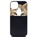 Peeking Cat T-shirtpeeking Cute Cat T-shirt iPhone 14 Plus Black UV Print Case Front