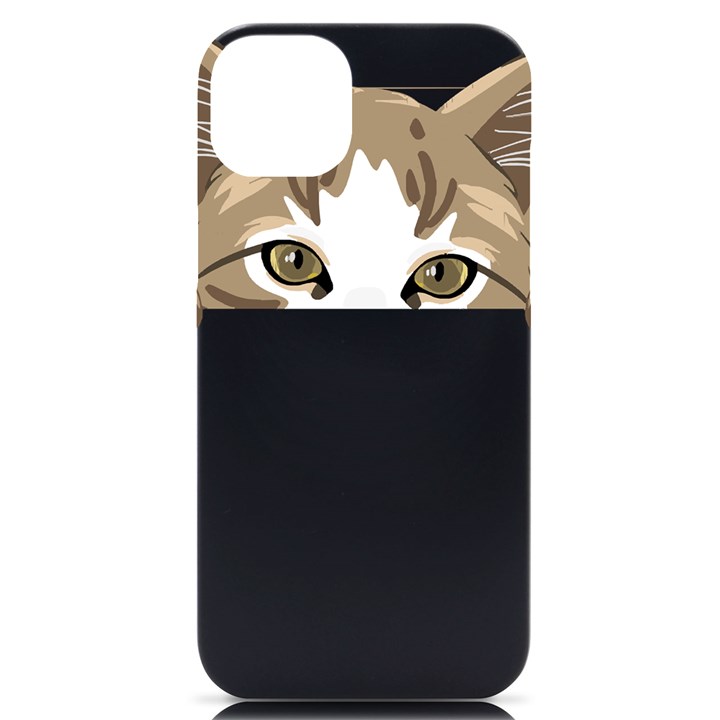 Peeking Cat T-shirtpeeking Cute Cat T-shirt iPhone 14 Plus Black UV Print Case