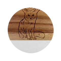 Fennec Fox T- Shirt Im Really A Fennec Fox T- Shirt Marble Wood Coaster (round) by ZUXUMI