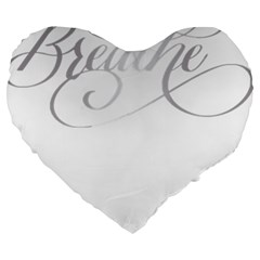 Breathe T- Shirt Breathe In Silver T- Shirt (1) Large 19  Premium Heart Shape Cushions by JamesGoode