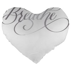 Breathe T- Shirt Breathe In Silver T- Shirt (1) Large 19  Premium Flano Heart Shape Cushions by JamesGoode