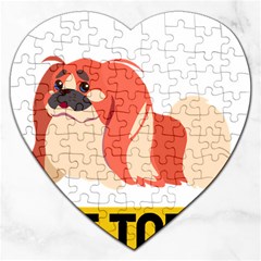 Pekingese T-shirtnope Not Today Pekingese 04 T-shirt Jigsaw Puzzle (heart) by EnriqueJohnson