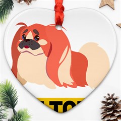 Pekingese T-shirtnope Not Today Pekingese 04 T-shirt Heart Ornament (two Sides) by EnriqueJohnson