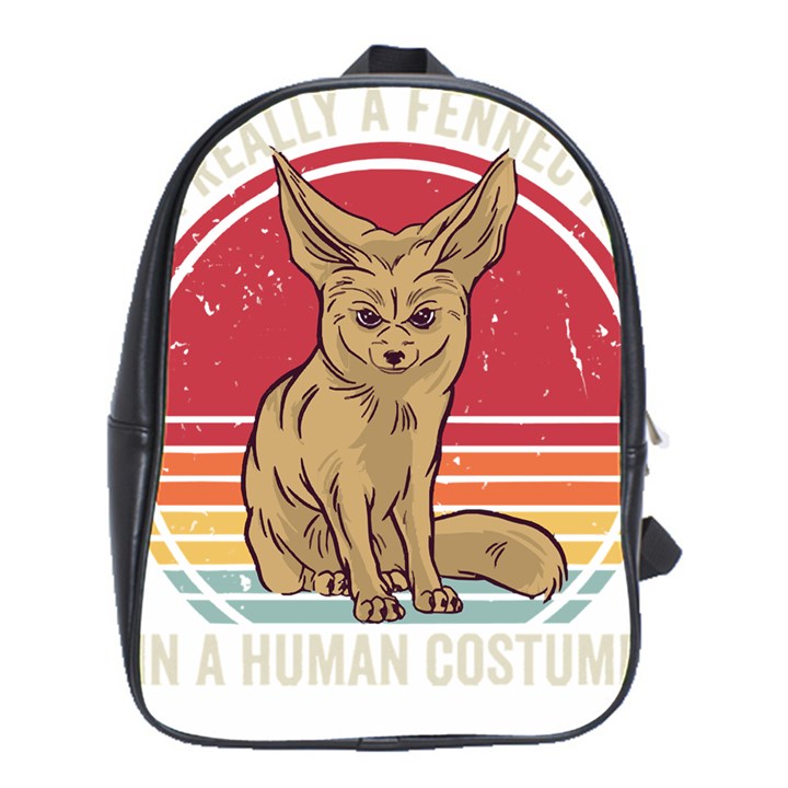 Fennec Fox T- Shirt Im Really A Fennec Fox T- Shirt School Bag (Large)