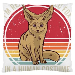 Fennec Fox T- Shirt Im Really A Fennec Fox T- Shirt Large Premium Plush Fleece Cushion Case (two Sides) by ZUXUMI