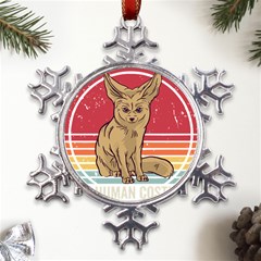 Fennec Fox T- Shirt Im Really A Fennec Fox T- Shirt Metal Large Snowflake Ornament by ZUXUMI