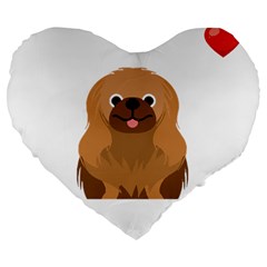 Pekingese T-shirtsteal Your Heart Pekingese 01 T-shirt Large 19  Premium Flano Heart Shape Cushions by EnriqueJohnson