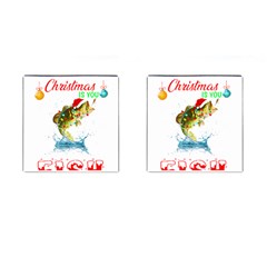 Fishing T- Shirt Fishing Christmas T- Shirt Cufflinks (square)