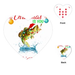 Fishing T- Shirt Fishing Christmas T- Shirt Playing Cards Single Design (heart) by ZUXUMI