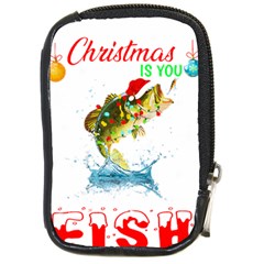 Fishing T- Shirt Fishing Christmas T- Shirt Compact Camera Leather Case by ZUXUMI