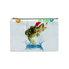 Fishing T- Shirt Fishing Christmas T- Shirt Cosmetic Bag (medium) by ZUXUMI