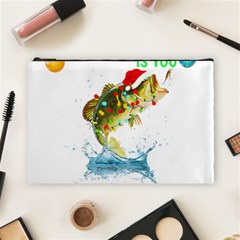 Fishing T- Shirt Fishing Christmas T- Shirt Cosmetic Bag (large) by ZUXUMI