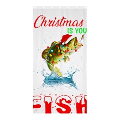 Fishing T- Shirt Fishing Christmas T- Shirt Shower Curtain 36  X 72  (stall)  by ZUXUMI