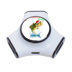 Fishing T- Shirt Fishing Christmas T- Shirt 3-port Usb Hub by ZUXUMI