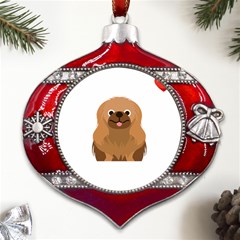 Pekingese T-shirtsteal Your Heart Pekingese 01 T-shirt Metal Snowflake And Bell Red Ornament by EnriqueJohnson