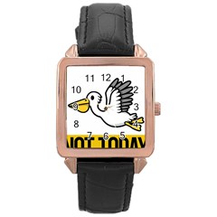 Pelican T-shirtnope Not Today Pelican 64 T-shirt Rose Gold Leather Watch  by EnriqueJohnson