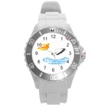 Pelican T-shirtsteal Your Heart Pelican 30 T-shirt Round Plastic Sport Watch (L) Front