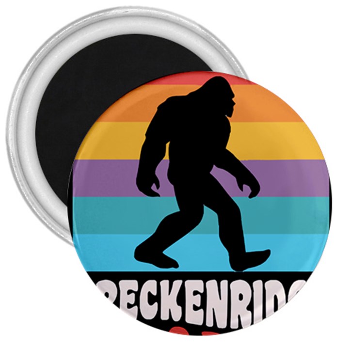 Breckenridge T- Shirt Breckenridge Colorado Bigfoot Sasquatch Retro Sunset T- Shirt 3  Magnets