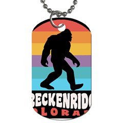 Breckenridge T- Shirt Breckenridge Colorado Bigfoot Sasquatch Retro Sunset T- Shirt Dog Tag (two Sides) by JamesGoode