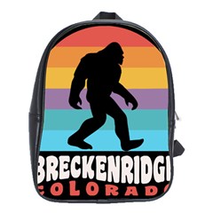 Breckenridge T- Shirt Breckenridge Colorado Bigfoot Sasquatch Retro Sunset T- Shirt School Bag (large) by JamesGoode