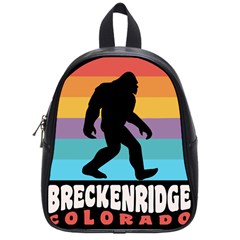 Breckenridge T- Shirt Breckenridge Colorado Bigfoot Sasquatch Retro Sunset T- Shirt School Bag (small) by JamesGoode