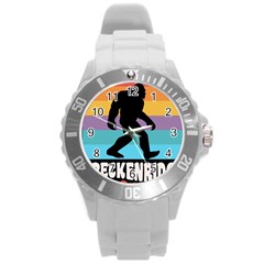 Breckenridge T- Shirt Breckenridge Colorado Bigfoot Sasquatch Retro Sunset T- Shirt Round Plastic Sport Watch (l) by JamesGoode