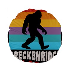 Breckenridge T- Shirt Breckenridge Colorado Bigfoot Sasquatch Retro Sunset T- Shirt Standard 15  Premium Flano Round Cushions by JamesGoode