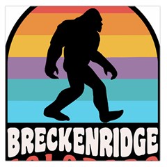 Breckenridge T- Shirt Breckenridge Colorado Bigfoot Sasquatch Retro Sunset T- Shirt Square Satin Scarf (36  X 36 ) by JamesGoode