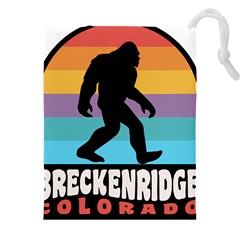 Breckenridge T- Shirt Breckenridge Colorado Bigfoot Sasquatch Retro Sunset T- Shirt Drawstring Pouch (5xl) by JamesGoode