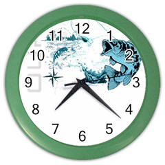 Fishing T- Shirt Playground Fishing Nature Planet Earth Playground Good Vibes Free Spirit T- Shirt ( Color Wall Clock by ZUXUMI