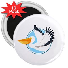 Pelican T-shirtwhite Look Calm Pelican 08 T-shirt (1) 3  Magnets (10 Pack)  by EnriqueJohnson