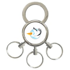 Pelican T-shirtwhite Look Calm Pelican 08 T-shirt (1) 3-ring Key Chain by EnriqueJohnson