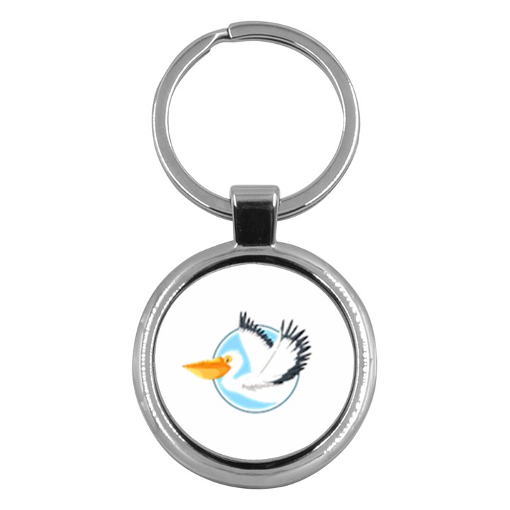 Pelican T-shirtwhite Look Calm Pelican 08 T-shirt (1) Key Chain (Round)