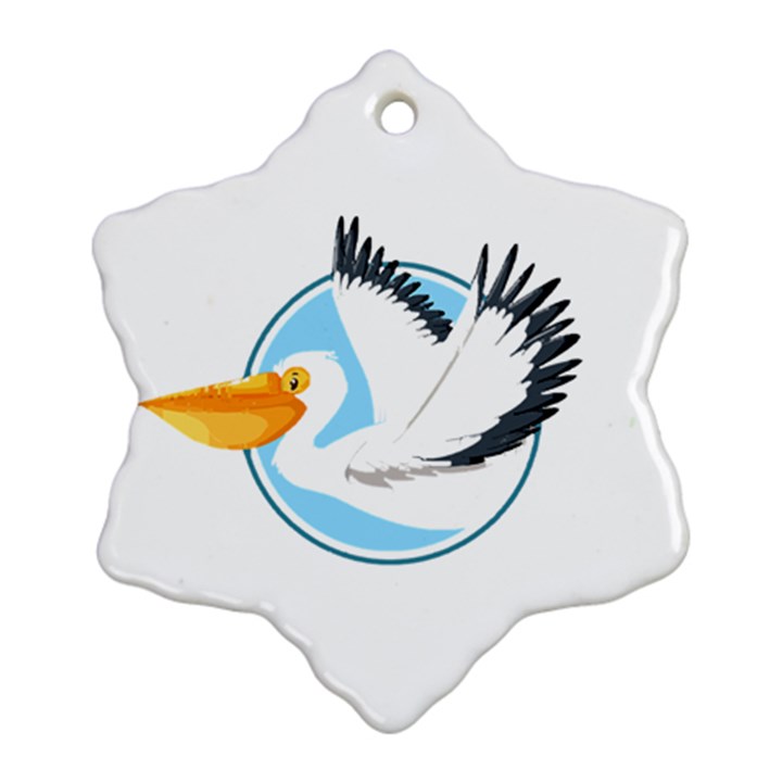 Pelican T-shirtwhite Look Calm Pelican 08 T-shirt (1) Snowflake Ornament (Two Sides)