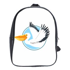 Pelican T-shirtwhite Look Calm Pelican 08 T-shirt (1) School Bag (xl) by EnriqueJohnson