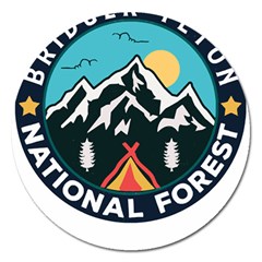 Bridger Teton National Forest T- Shirt Bridger Teton National Forest T- Shirt Magnet 5  (round) by JamesGoode