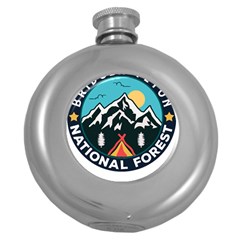 Bridger Teton National Forest T- Shirt Bridger Teton National Forest T- Shirt Round Hip Flask (5 Oz) by JamesGoode