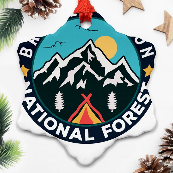 Bridger Teton National Forest T- Shirt Bridger Teton National Forest T- Shirt Snowflake Ornament (Two Sides)