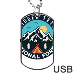 Bridger Teton National Forest T- Shirt Bridger Teton National Forest T- Shirt Dog Tag Usb Flash (one Side) by JamesGoode