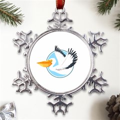 Pelican T-shirtwhite Look Calm Pelican 08 T-shirt (1) Metal Large Snowflake Ornament by EnriqueJohnson