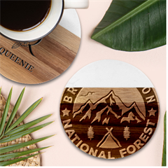 Bridger Teton National Forest T- Shirt Bridger Teton National Forest T- Shirt Marble Wood Coaster (round) by JamesGoode