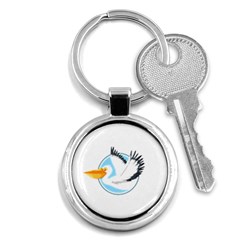 Pelican T-shirtwhite Look Calm Pelican 08 T-shirt Key Chain (round) by EnriqueJohnson