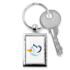 Pelican T-shirtwhite Look Calm Pelican 08 T-shirt Key Chain (rectangle) by EnriqueJohnson