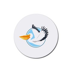 Pelican T-shirtwhite Look Calm Pelican 08 T-shirt Rubber Round Coaster (4 Pack) by EnriqueJohnson