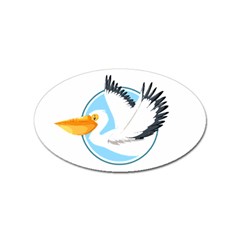 Pelican T-shirtwhite Look Calm Pelican 08 T-shirt Sticker Oval (10 Pack) by EnriqueJohnson